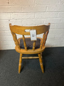 Switch Solid wood captains chair with blu e mix fabric cushion 2225 3 image