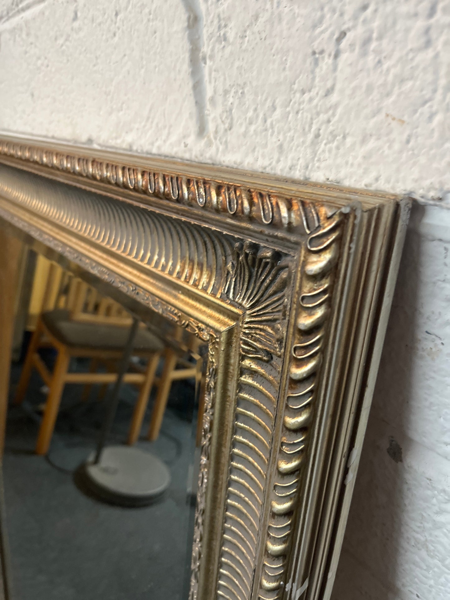 Ornate silver framed mirror 790Wx1120H 2225