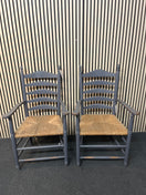 Switch Solid wood grey painted carver chairs with sugain seat (SET OF 2) 2226 2 image