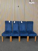 Switch High back dark blue velvet dining chair, solid wood frame (SET OF 4) 3126 2 image