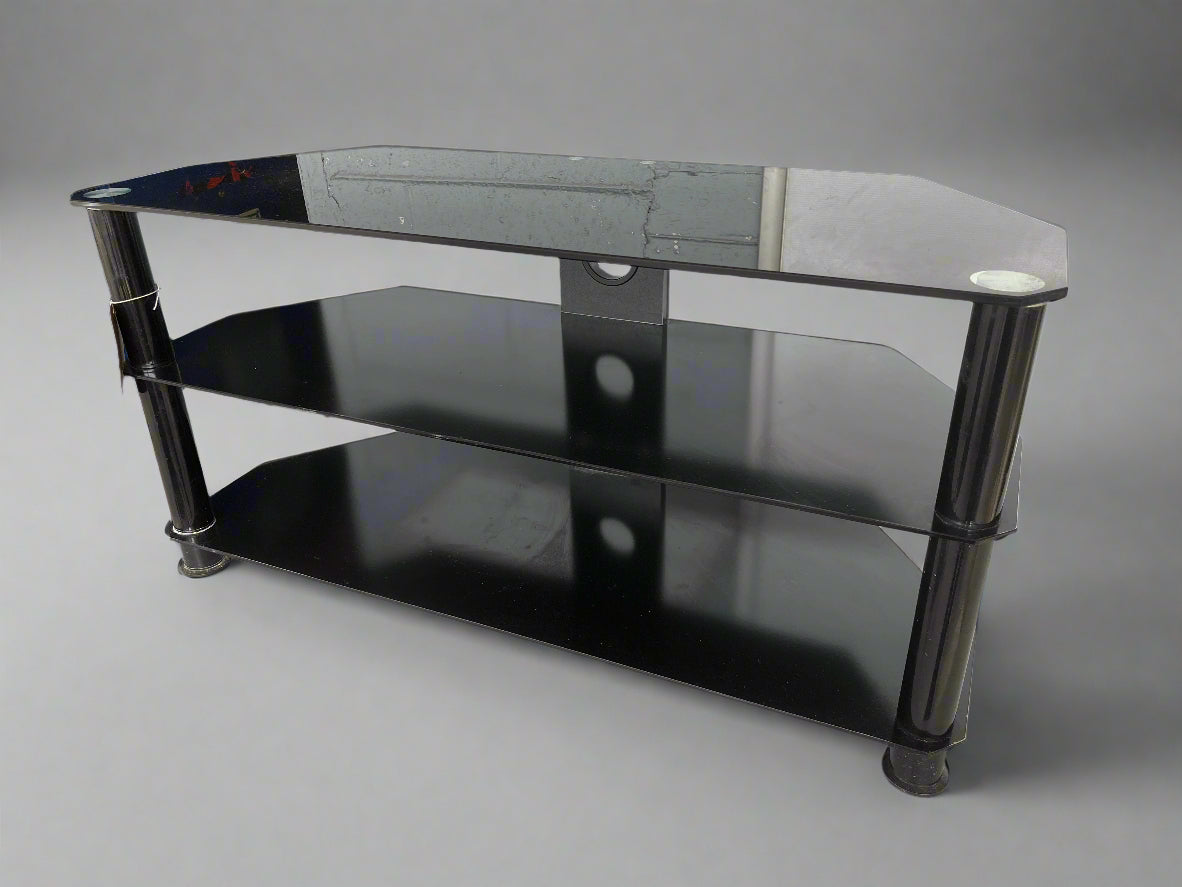 Black glass tiered TV unit  2125