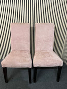 Switch Pair of pink fabric upholstered dining chairs  3126 2 image