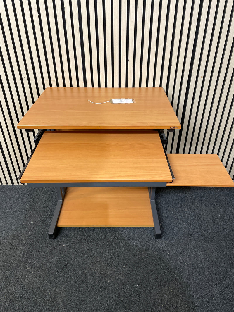 Beech and black metal PC desk 68Wx50Dx75H  44463