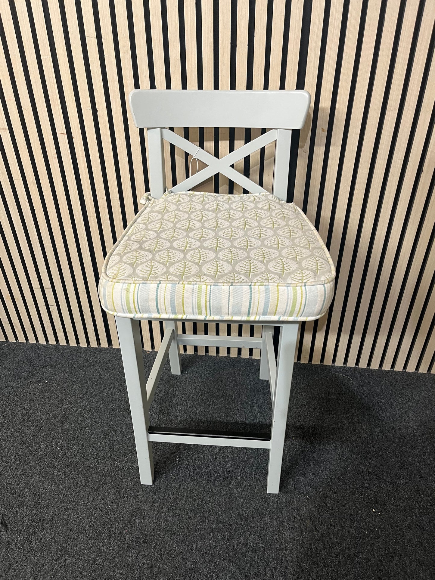 Solid wood grey breakfast bar stool (Seat height 64 cm)  44204