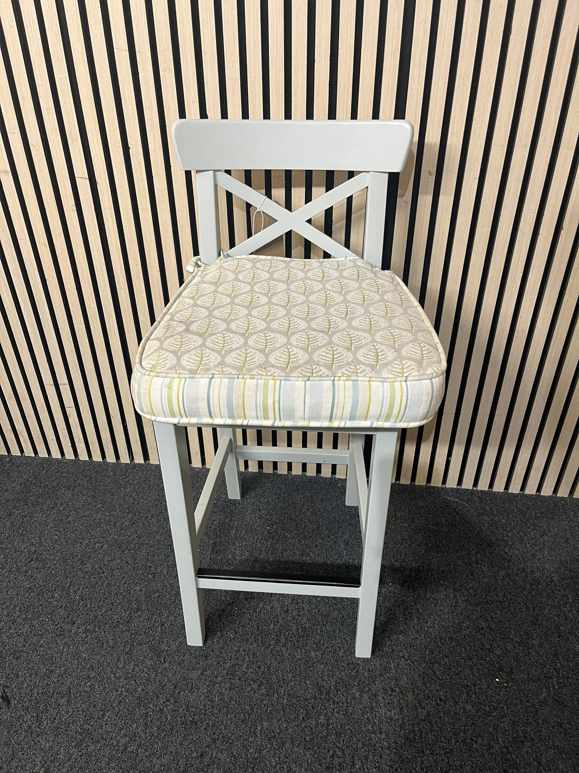 Solid wood grey breakfast bar stool (Seat height 64 cm)  44204