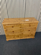 Oak laminate 6 drawer chest W113x40Dx80H  44465