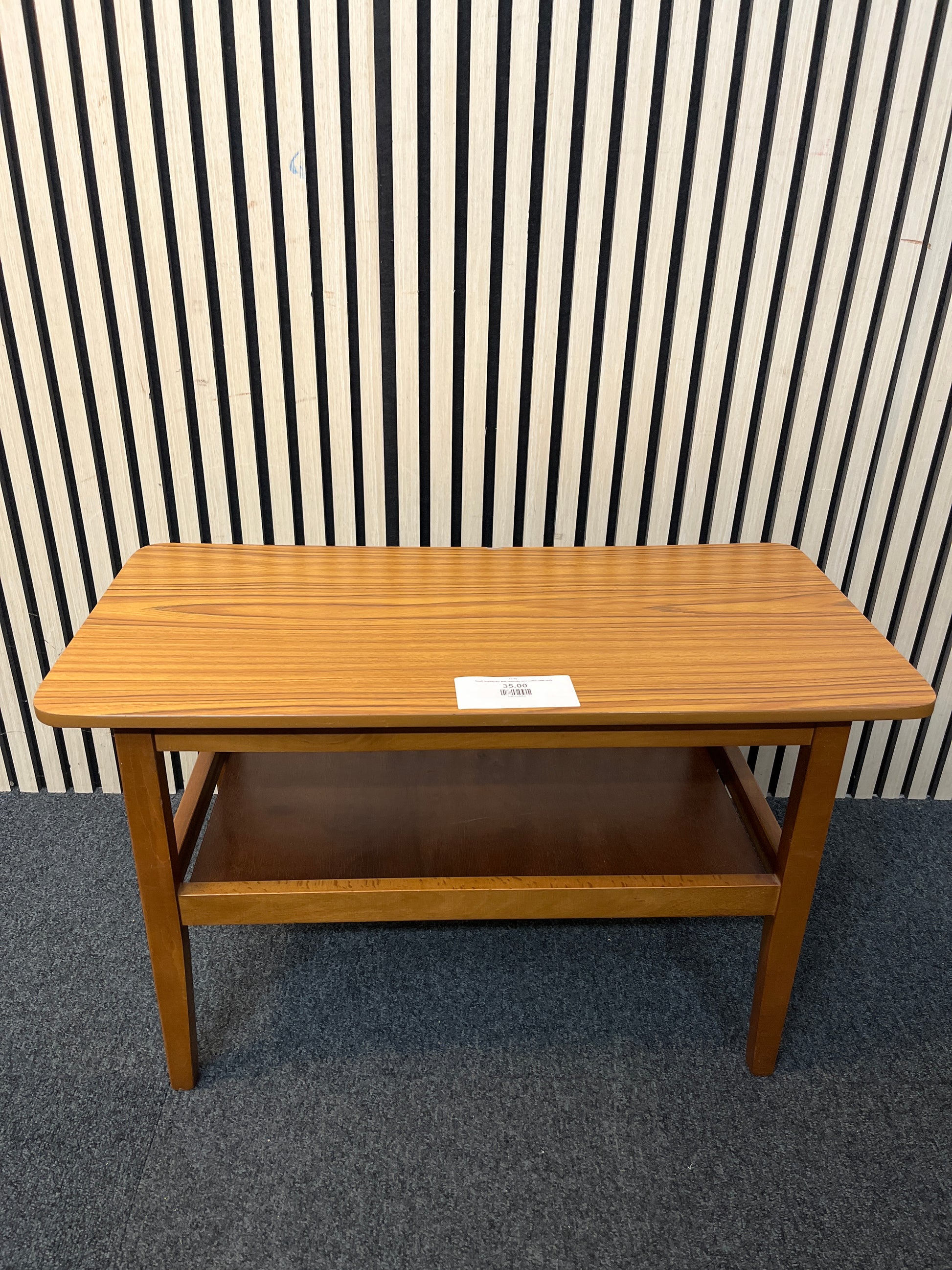 Small rectangular teak laminate retro coffee table 2425