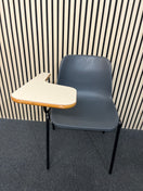 Switch Polyprop stacking chair, black metal frame with wooden writing tablet 1425 2 image