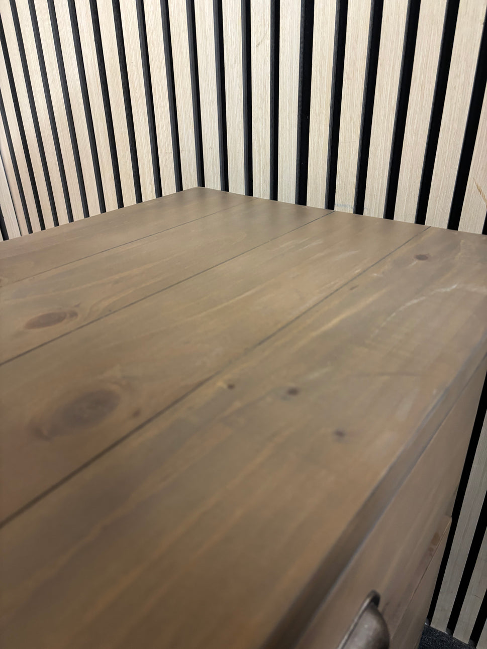 Solid dark oak 6 drawer chest of drawers (H 78 x W 125 x 42 cm) 2226