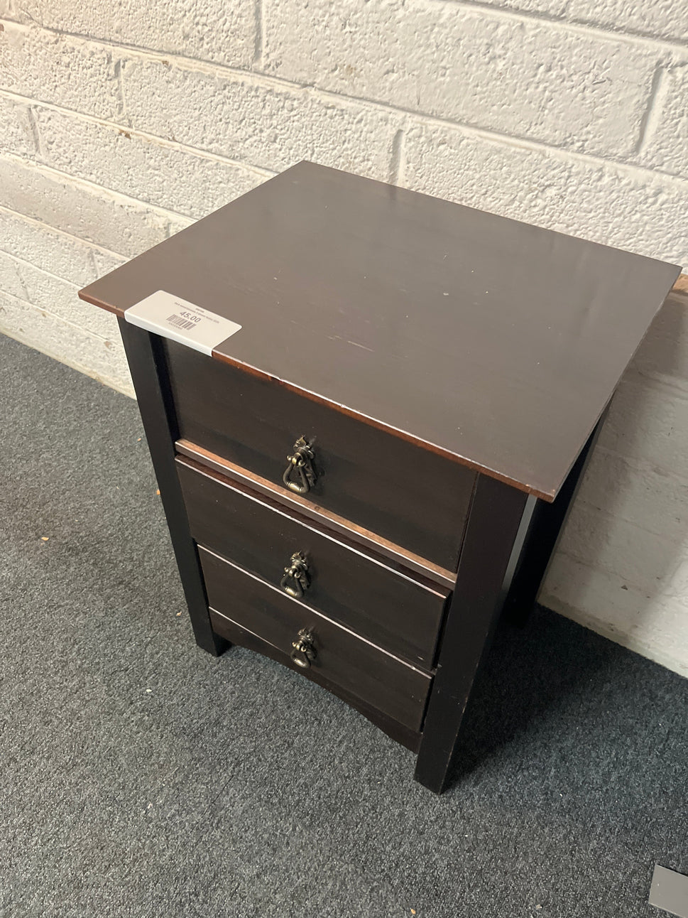Dark wood laminate 3 drawer locker 2225