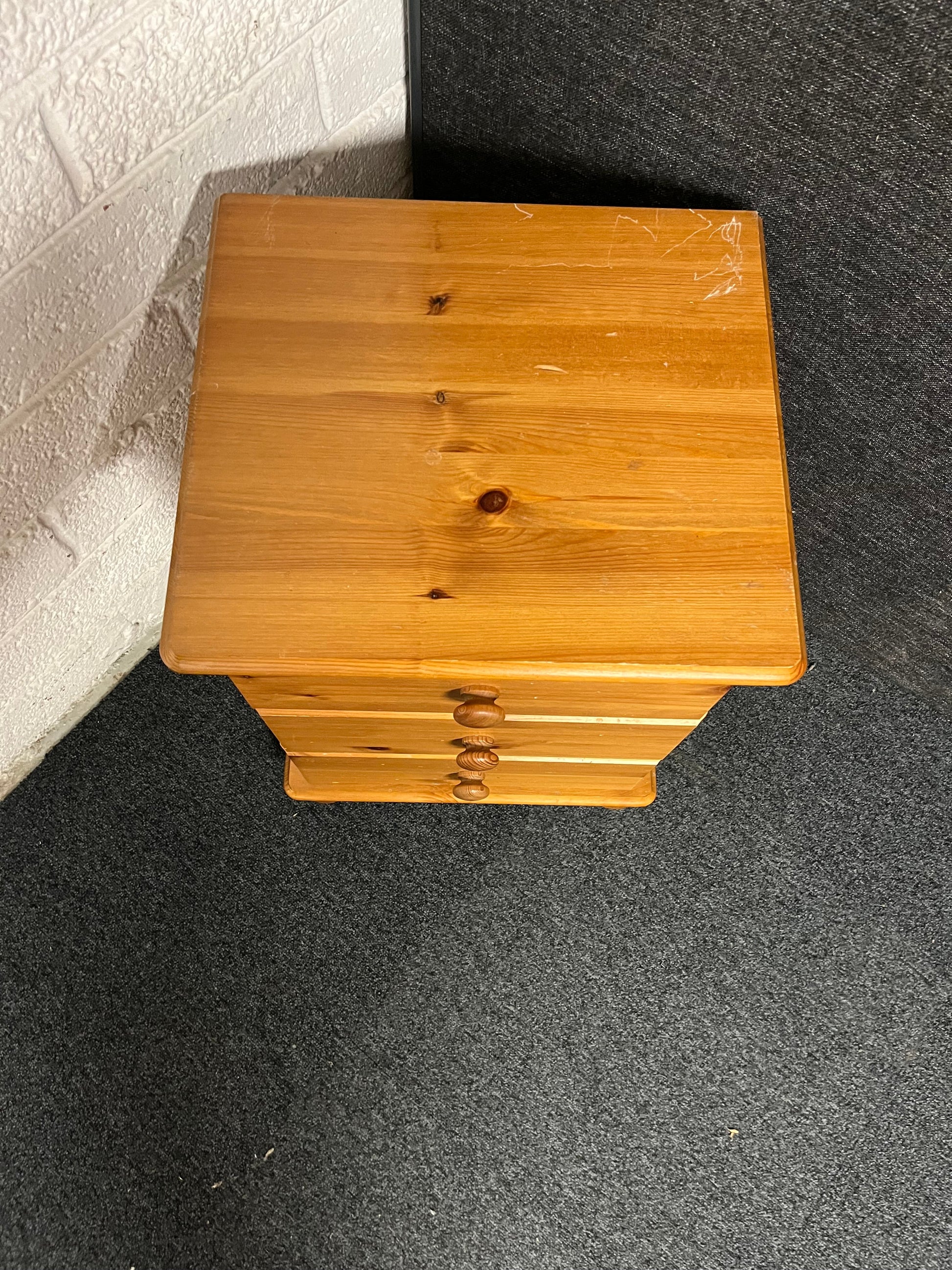 3 drawer pine bedside locker  1225