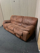 Switch 3 seater brown suede fabric recliner armchair 1226 2 image