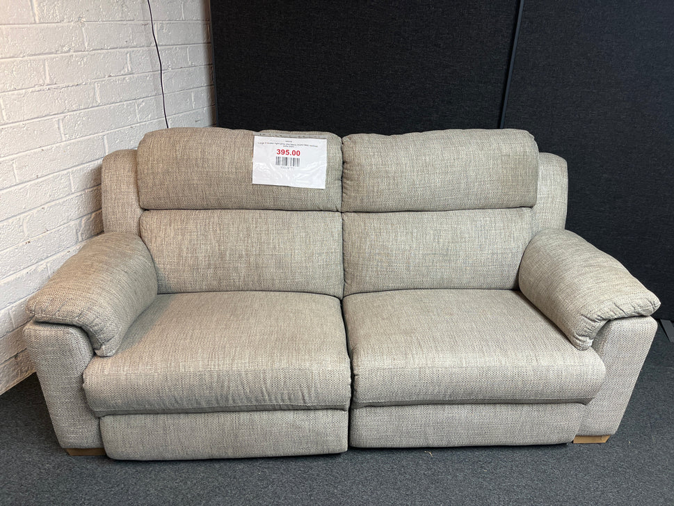 Large 2 seater light grey mix fabric ELECTRIC recliner sofa 2225