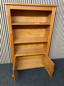 Solid pine shelving unit featuring open shelves and bottom cupboard 93Wx36Dx154H  44468