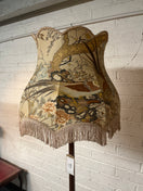 Switch Mahogany floor standing lamp with ornate floral lampshade 3225 2 image