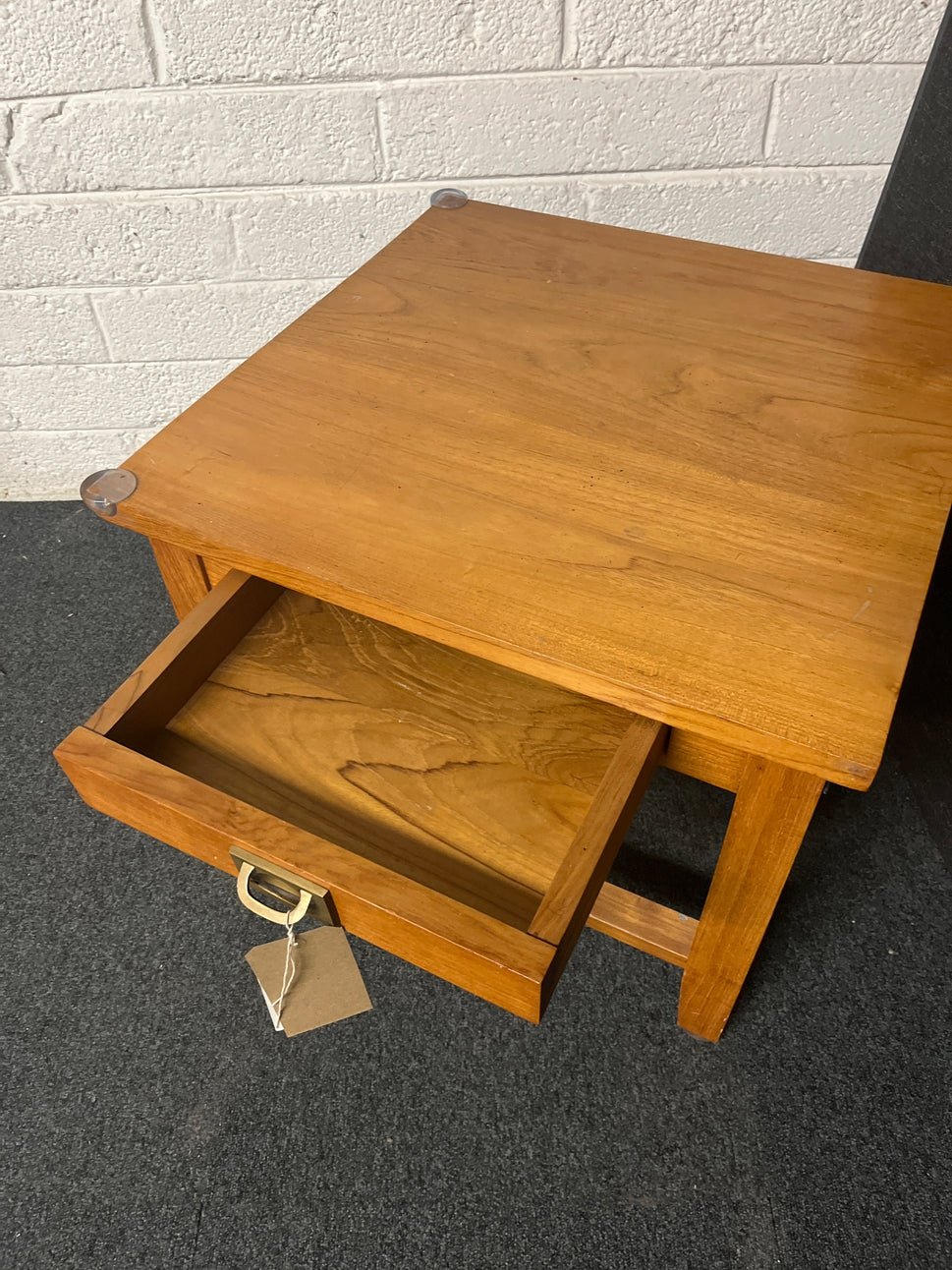 Small solid wood 1 drawer lamp table 1225