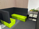 Switch Ziggy large high back green and black modular soft seating with table 3 image