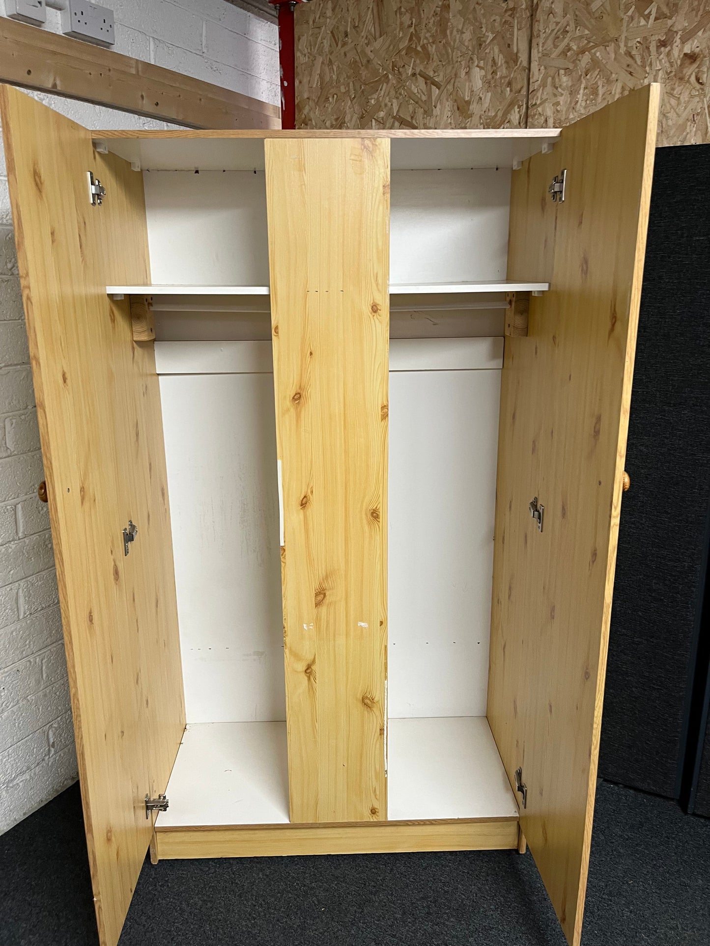 Beech Laminate wardrobe (H 1800 x W 1050 x D 490 mm)