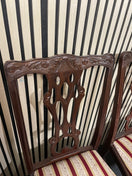 Switch Rossmore Mahogany dining chair with red and white pattern fabric seat (Set of 4) 1226 3 image