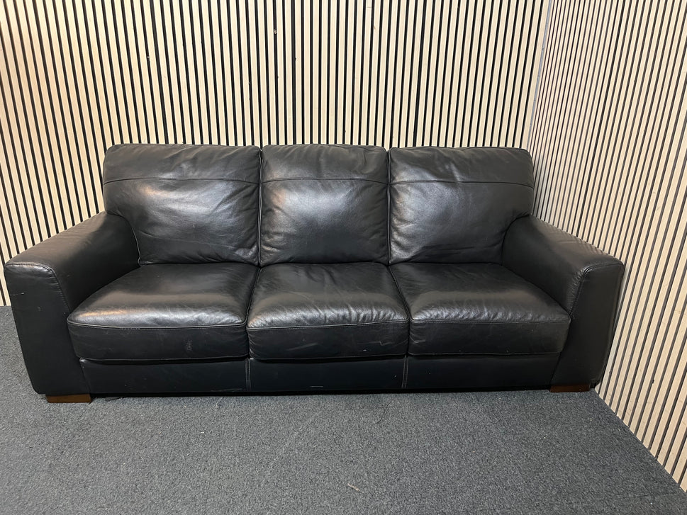 3+1 Black leather sofa suite  43745