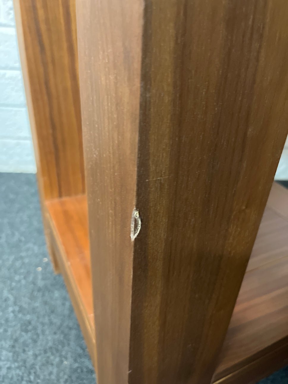 Tall solid dark wood stained square lamp table (H 85 x W 50 x D 50 cm) 2225
