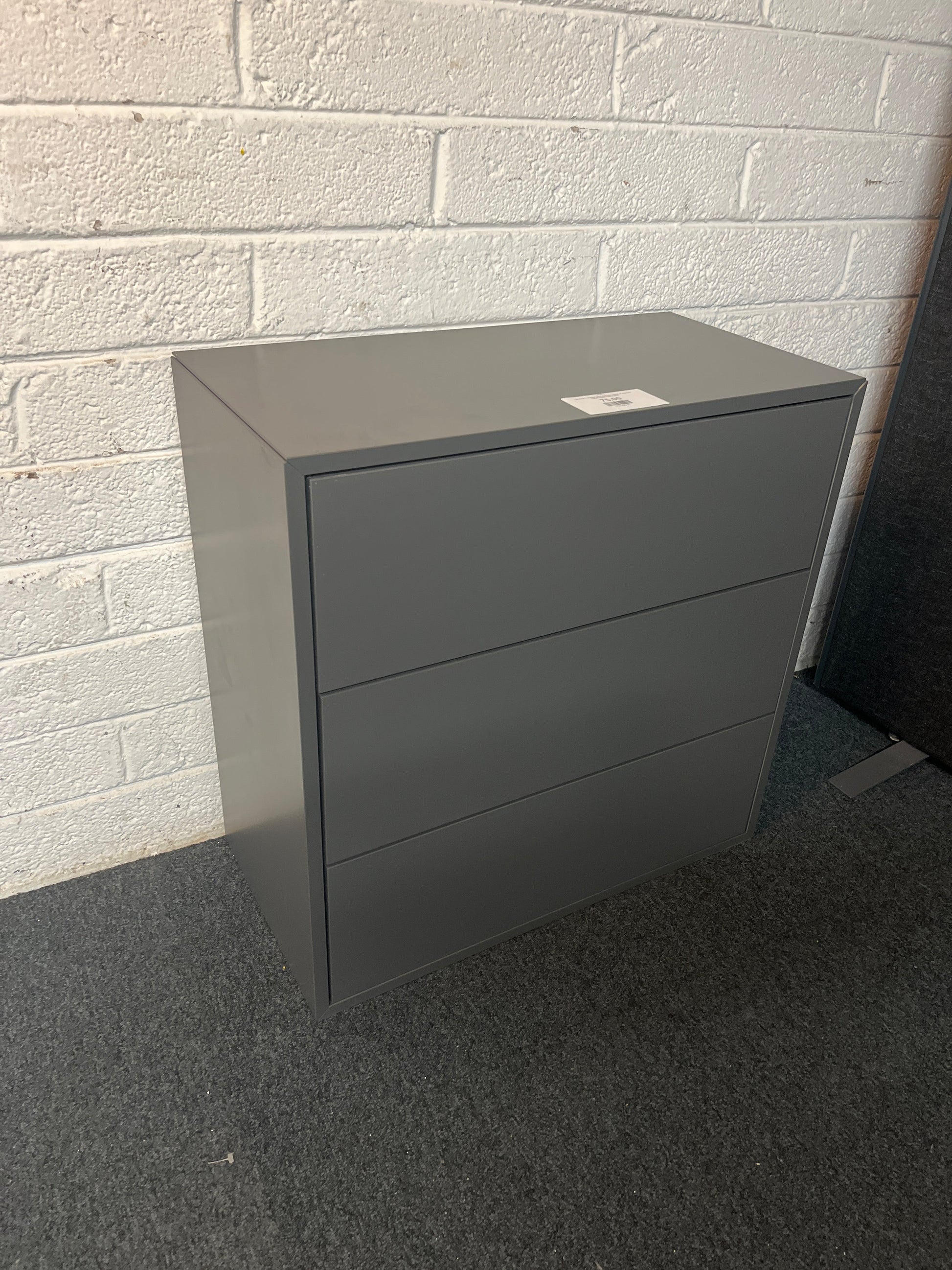 Tall Eket 3 drawer grey laminate chest of drawers 700Wx700Wx350D 2225