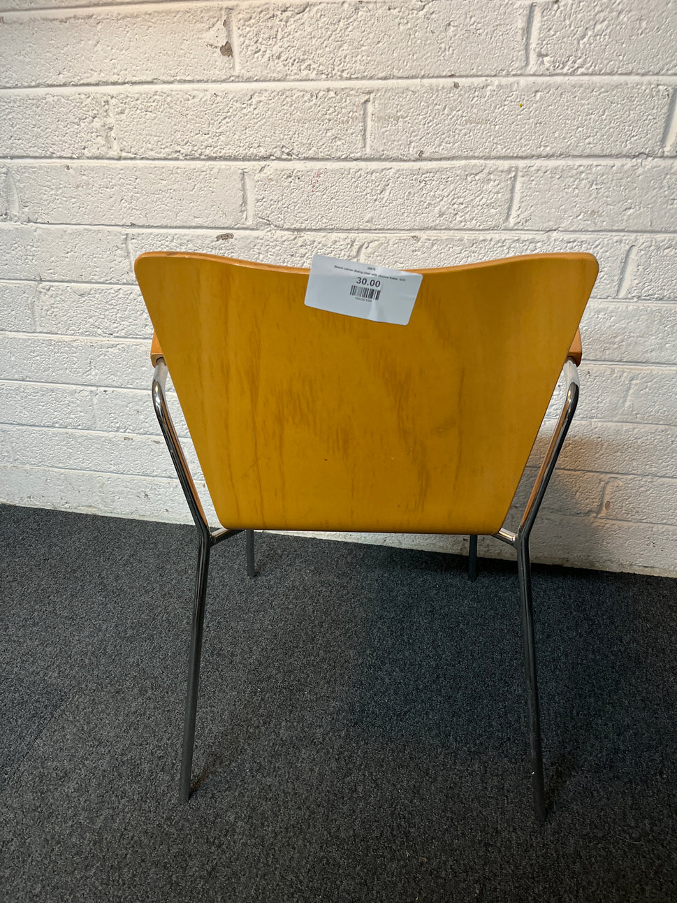 Beech carver dining chair with chrome frame  3225