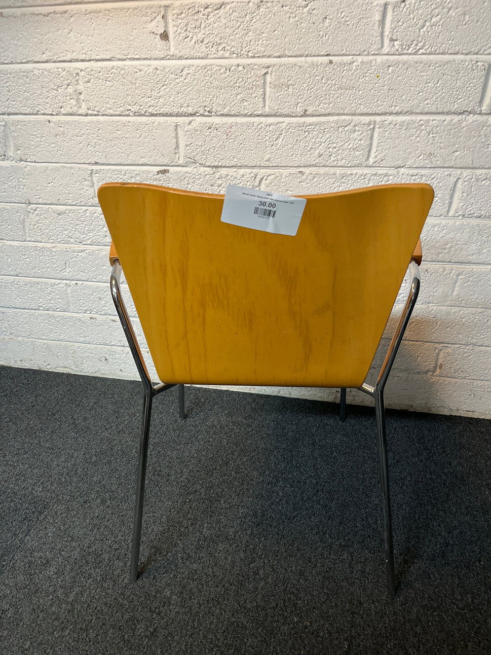 Beech carver dining chair with chrome frame  3225