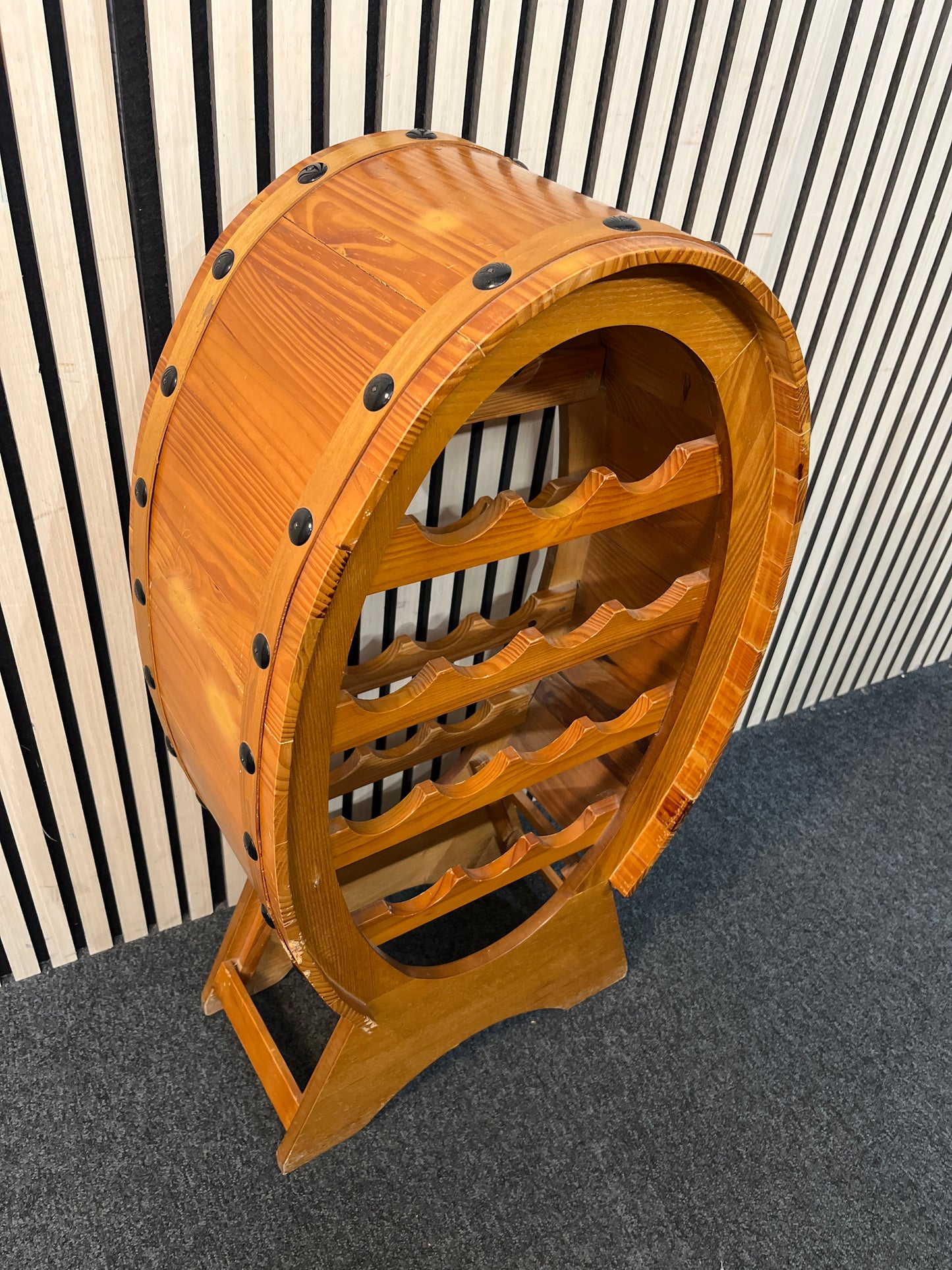 Oval tiered solid wood wine rack (H 89 x W 46 x D 26 cm) 2425