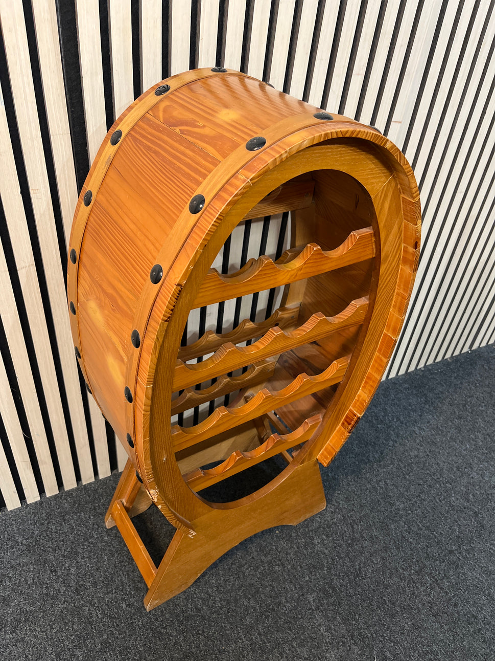 Oval tiered solid wood wine rack (H 89 x W 46 x D 26 cm) 2425