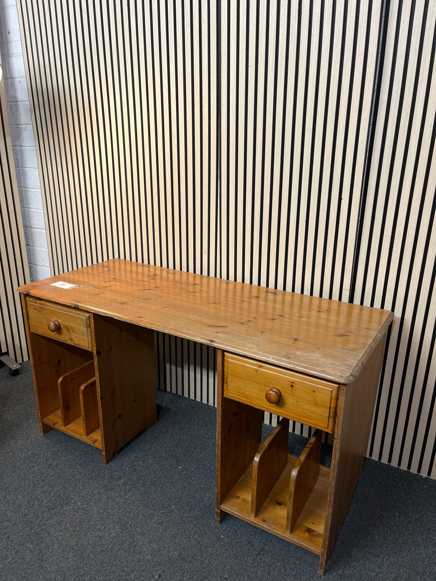 Natural pine 2 drawer dressing table (H 75 x W 140 x D 60 cm) 2425