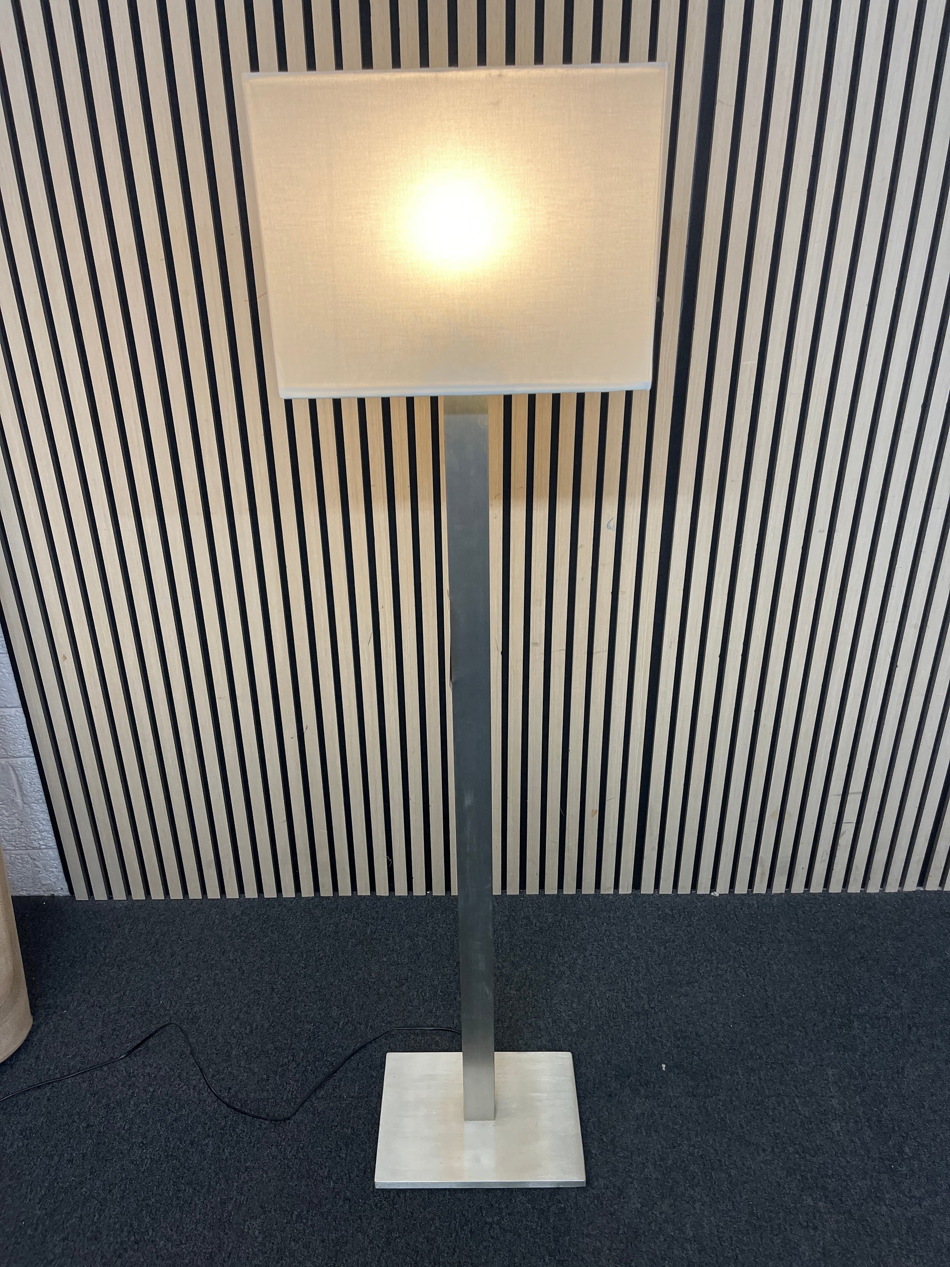 Tall metal framed standard lamp with shade  3126