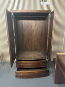 Switch Solid stained pine bow fronted two door 2 base drawer wardrobe (H 182 x W 100 x D 62 cm) 43977 3 image