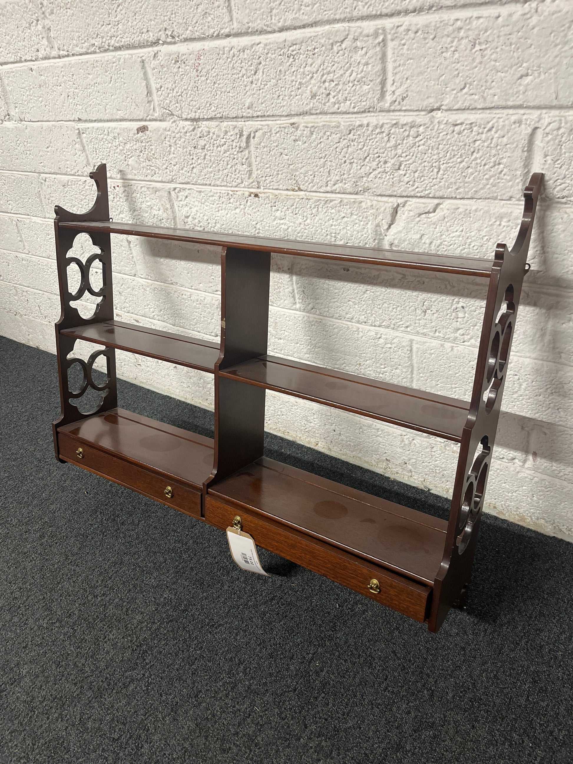 Small Wall mounted mahogany shelf unit  2225