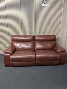 Switch 2 seater real brown leather recliner sofa 2325 2 image