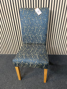 Switch Dark blue and gold fabric floral design dining chair with pin detail 2 image