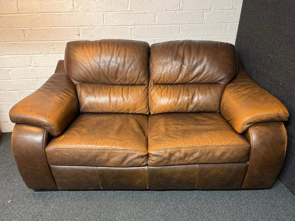 2+2 Large tan leather sofa suite 3225