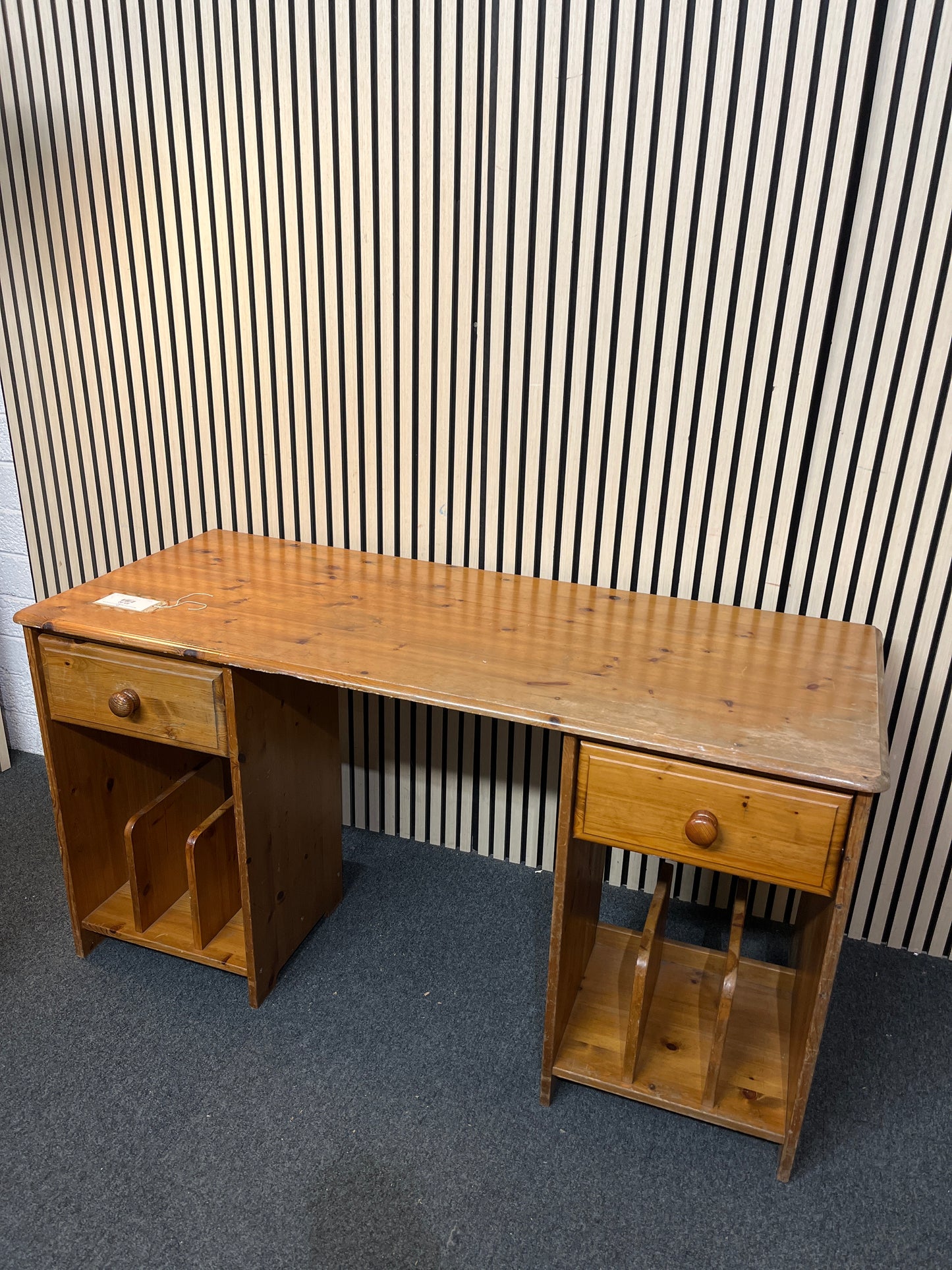 Natural pine 2 drawer dressing table (H 75 x W 140 x D 60 cm) 2425