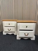 Switch White nightstand with floral detailing and two drawers 3 image