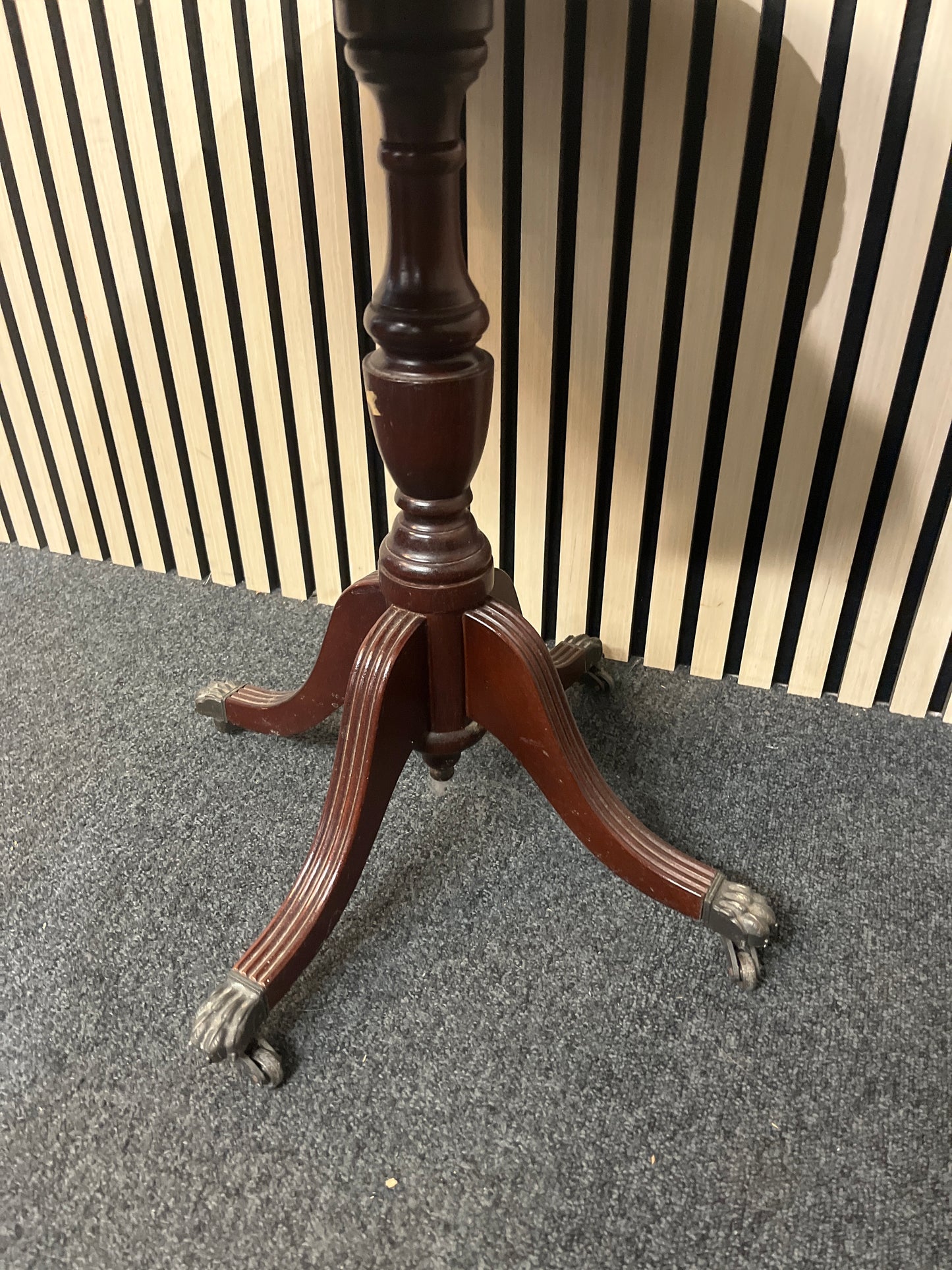 Ornate mahogany tall 3 stem wine table 3325