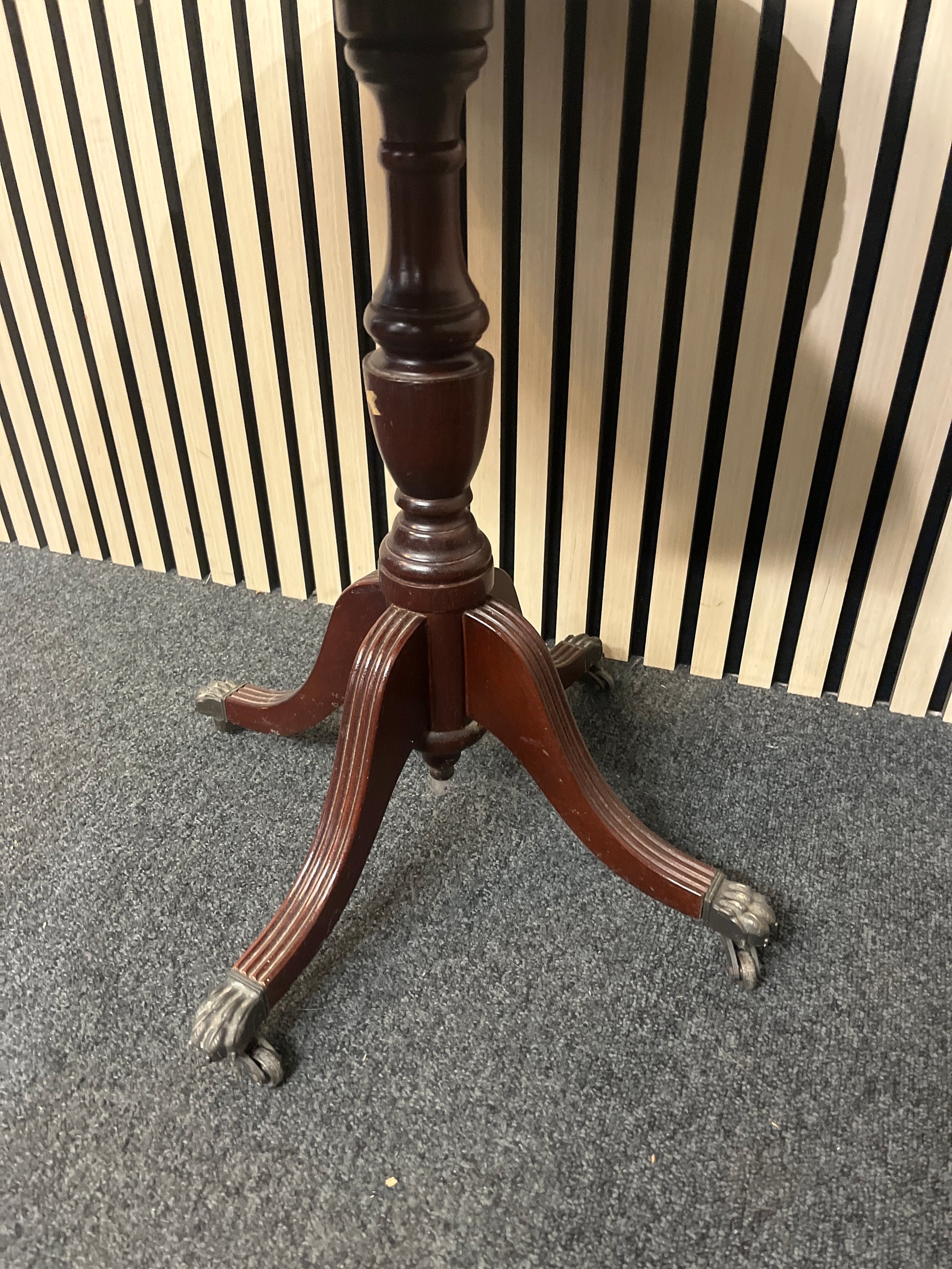 Ornate mahogany tall 3 stem wine table 3325