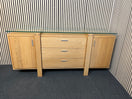 Switch Contemporary oak sideboard featuring three drawers and two side cabinets (H 90 x W 200 x D 49 cm)  44242 3 image