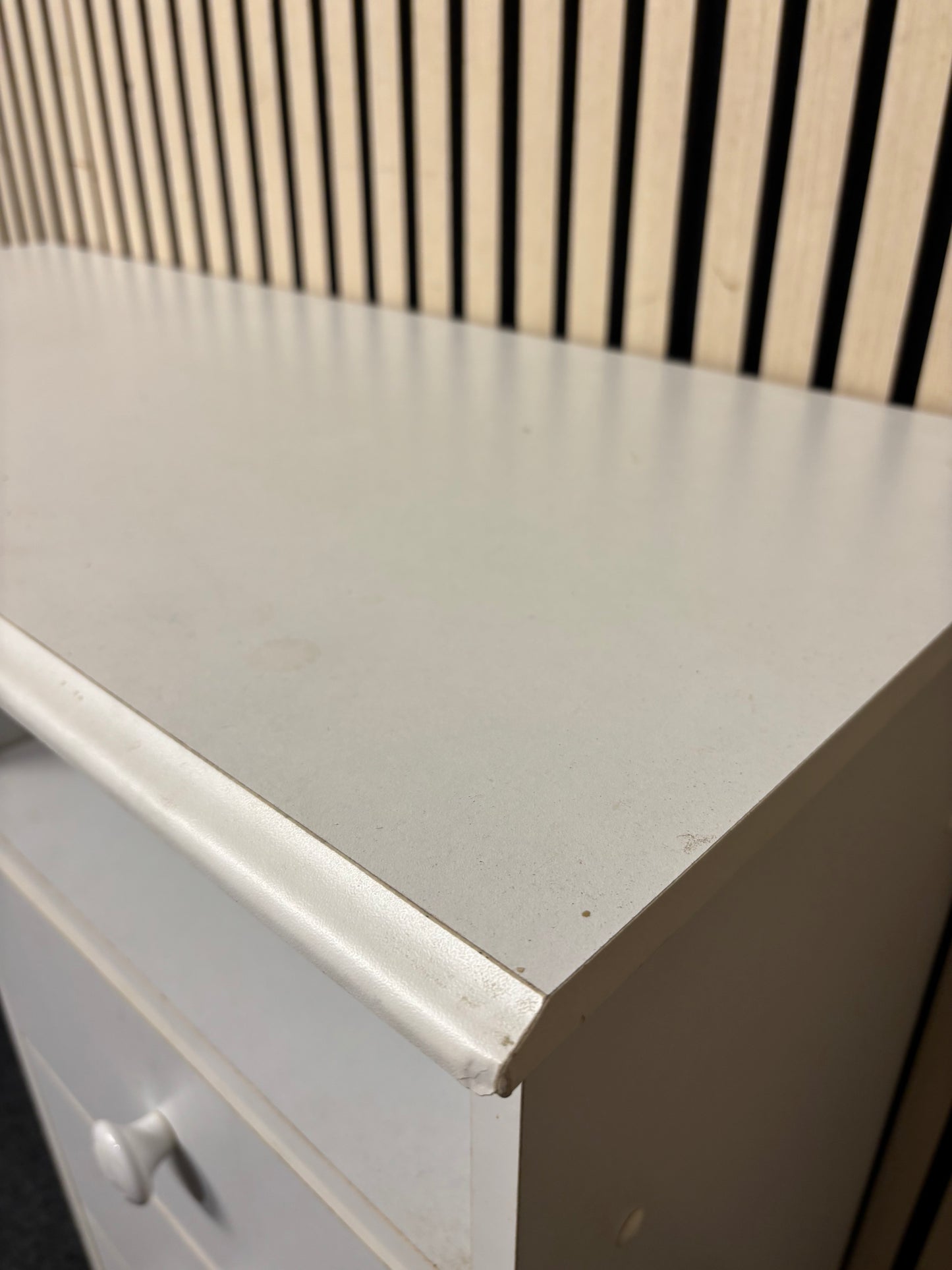 White painted wooden 3 drawer study desk 43616