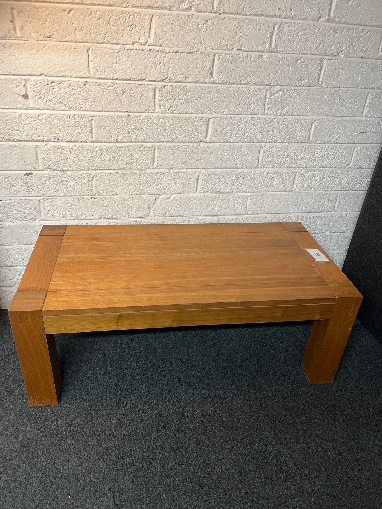 Solid hardwood dark stained low rectangular coffee table 2225