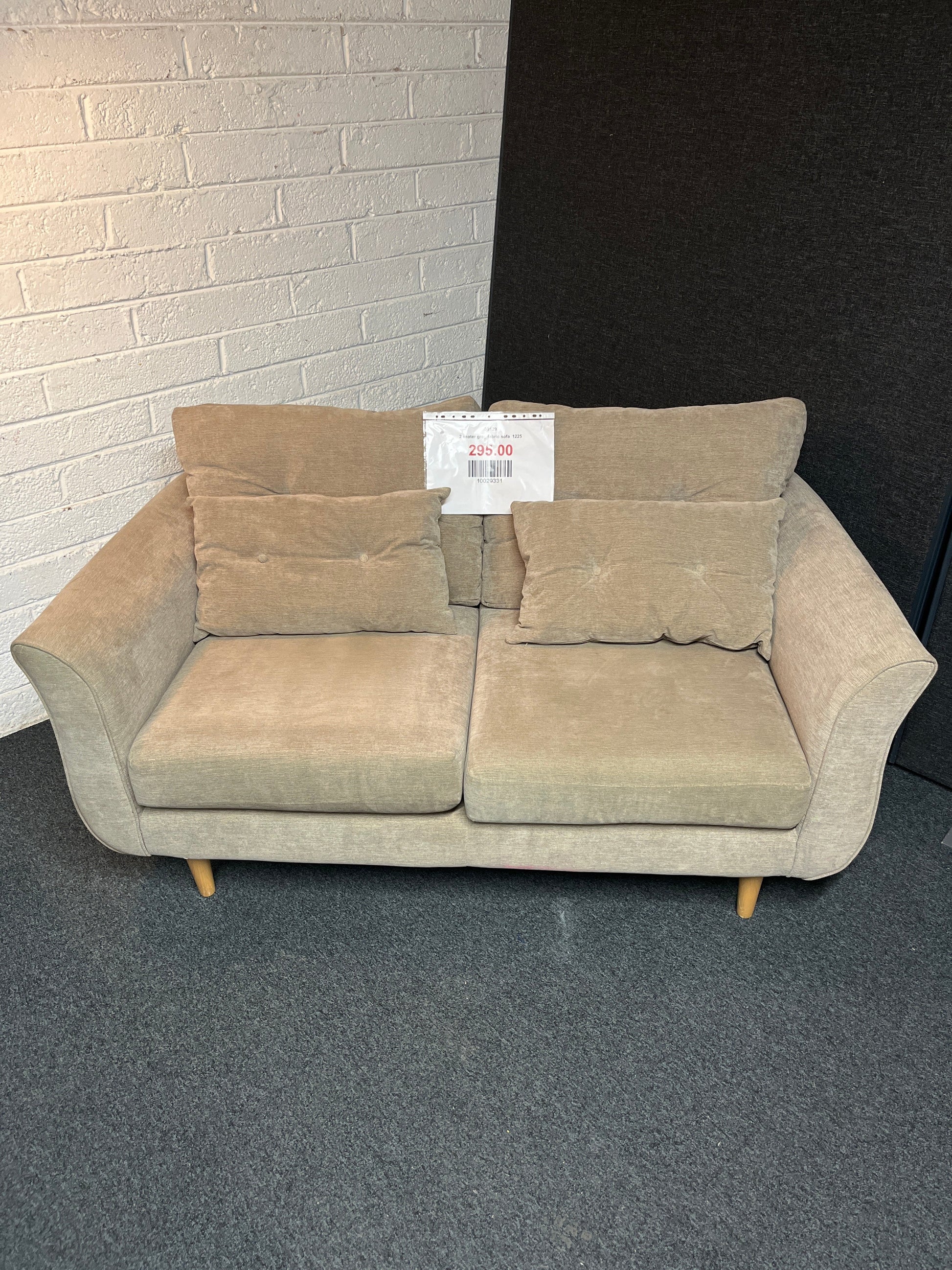2 seater grey fabric sofa  1225