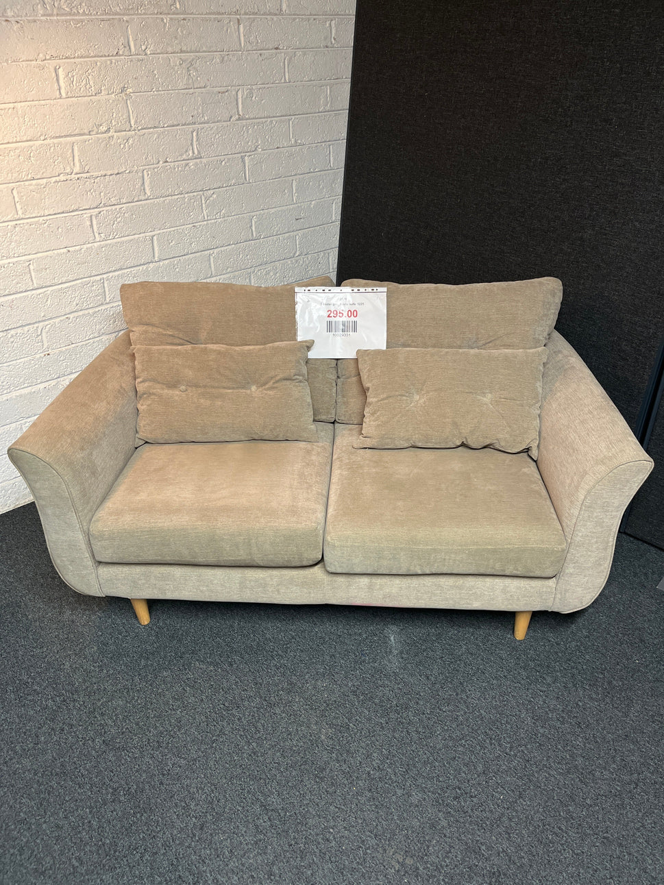 2 seater grey fabric sofa  1225