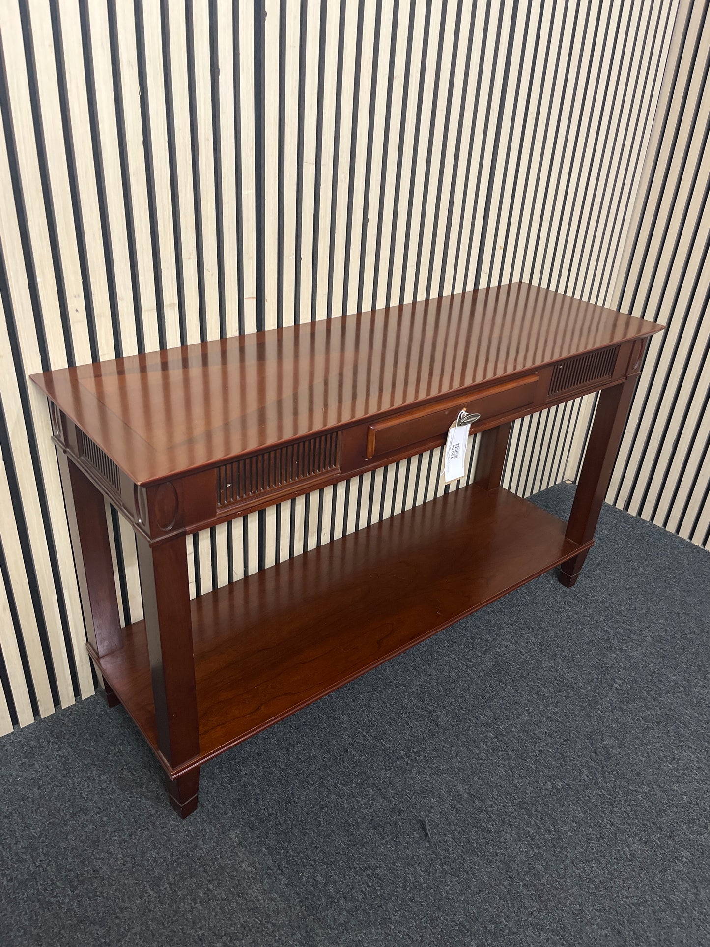 Mahogany inlaid large console table with central drawer (H 72 x W 120 x D 40 cm)  44230