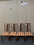 Switch Oak stained high back stripe fabric dining chair. Set of 4 no.  3126 3 image
