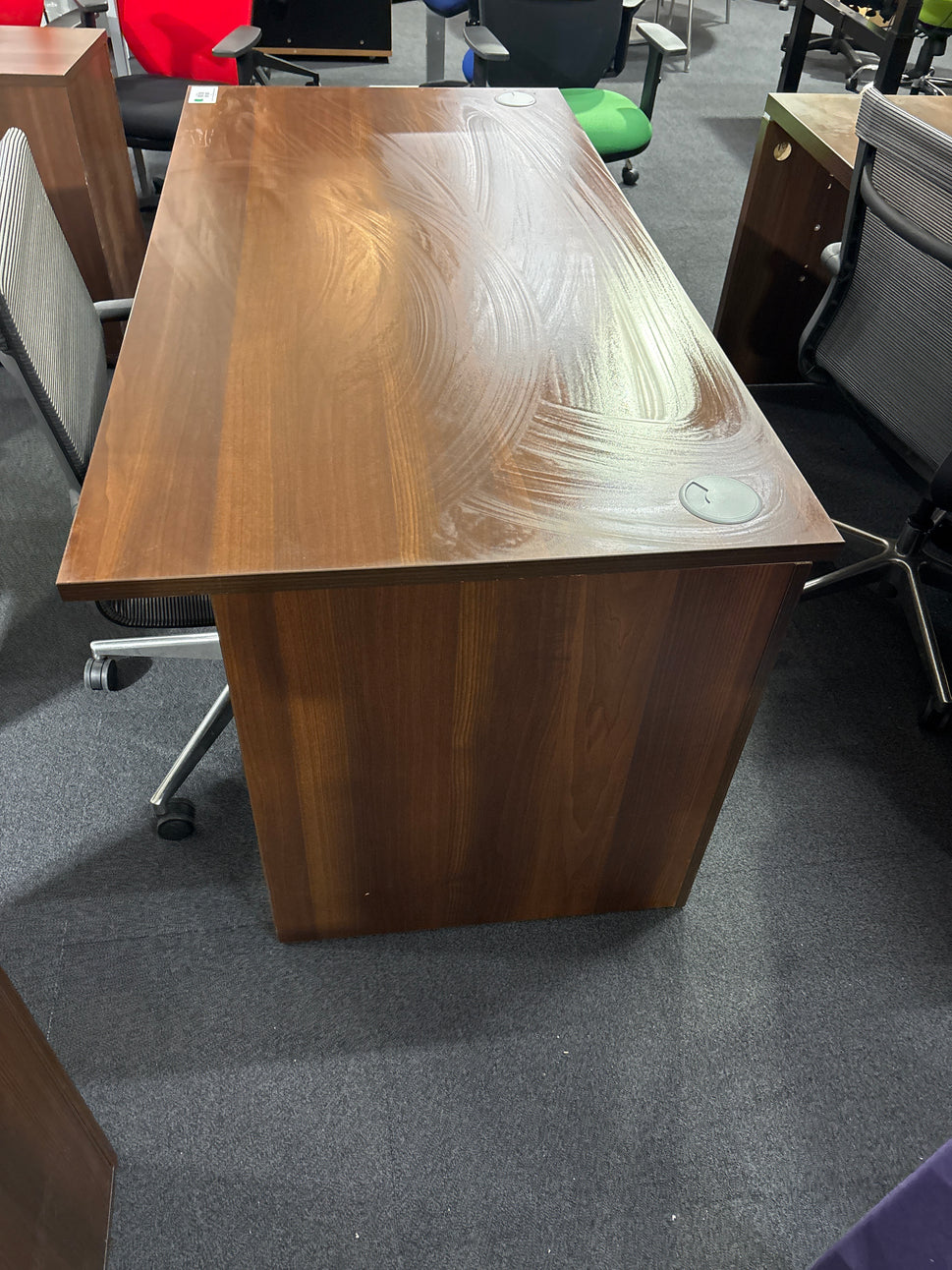 1600x800 walnut panel straight executive desk with panel legs
