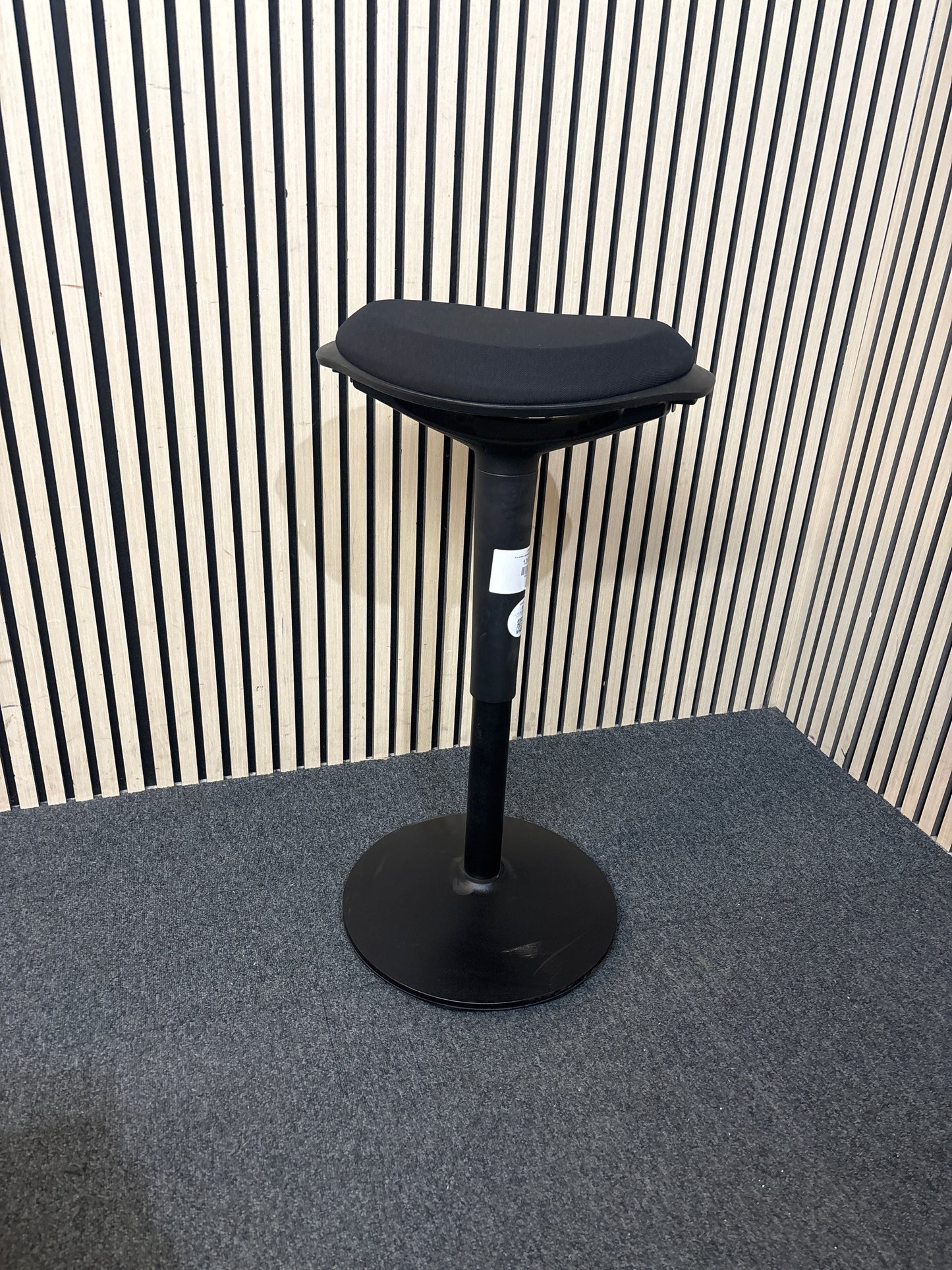 Ava active, adjustable stool in black fabirc